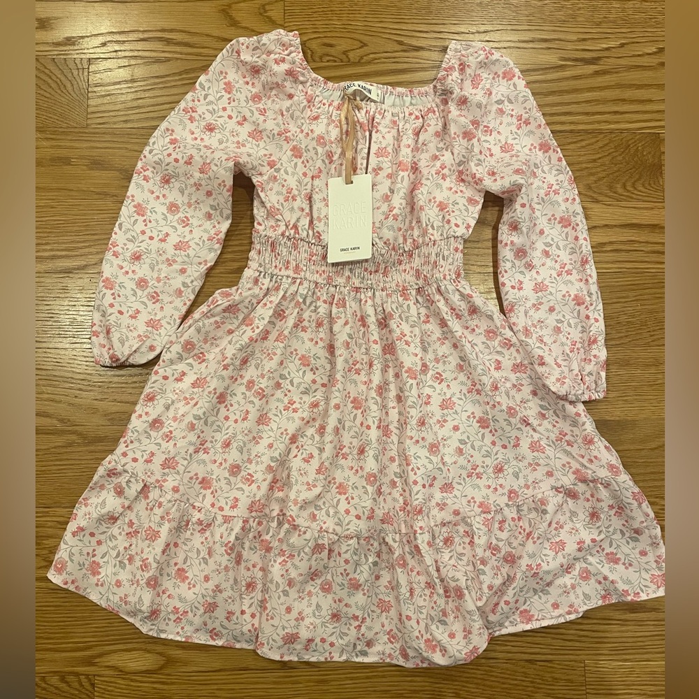 Floral Pink Kids Dress